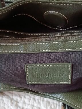 TIGNANELLO All Leather Handbag Purse, Olive Green, Like New Condition, Large